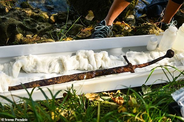 'Excalibur' sword from the Middle Ages discovered by archaeologists in Bosnian lake