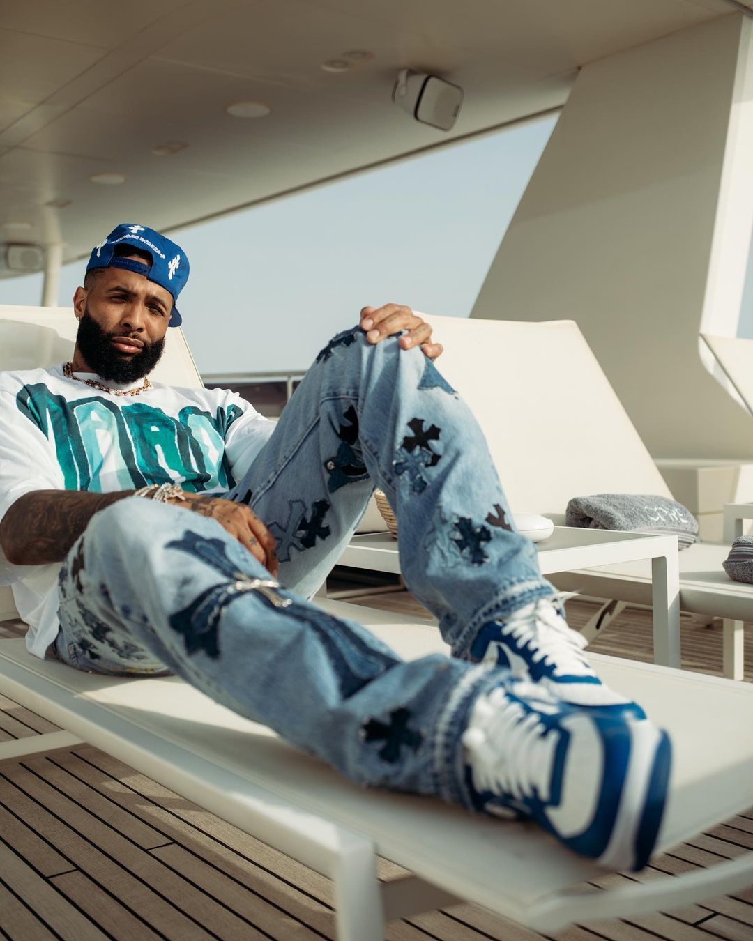 Odell Beckham Jr. Flaunts His Stylish Fashion Sense on a Luxurious Yacht