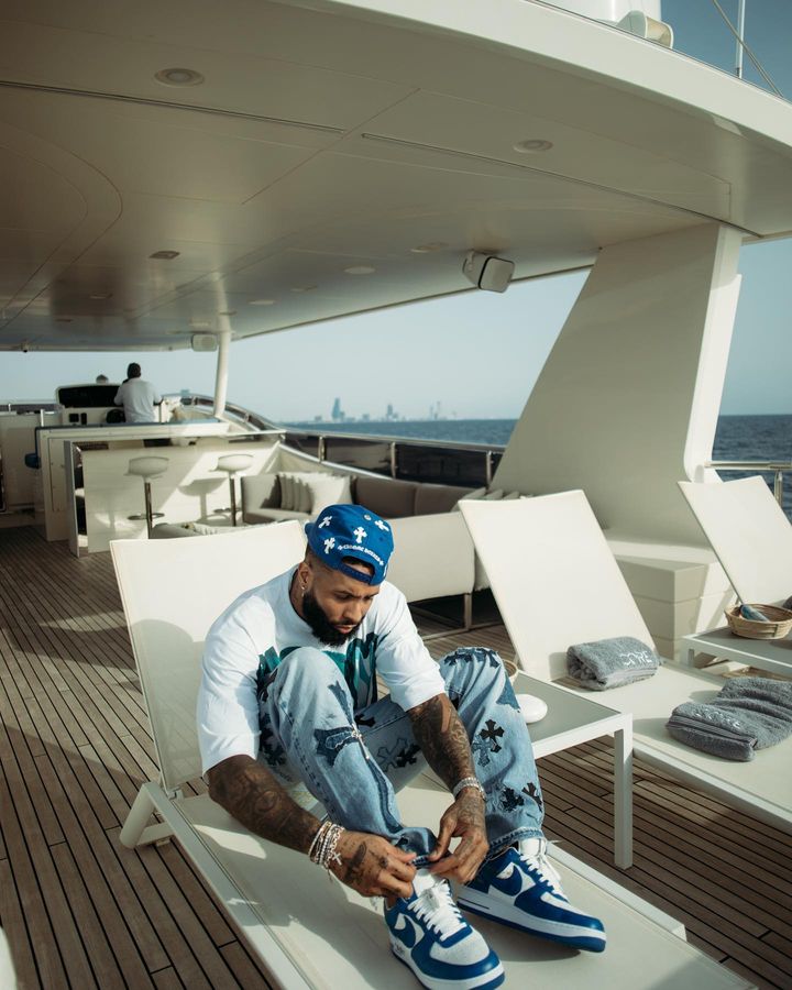 Odell Beckham Jr. Flaunts His Stylish Fashion Sense on a Luxurious Yacht