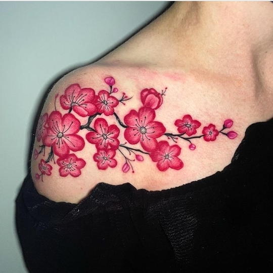 24 Enchanting Cherry Blossom Tattoo Creations – The Daily Worlds
