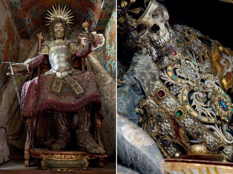 Incredible skeletal remains of Catholic saints still covered in gems and jewels discovered by explorer 'Indiana Bones' - Amazing United State