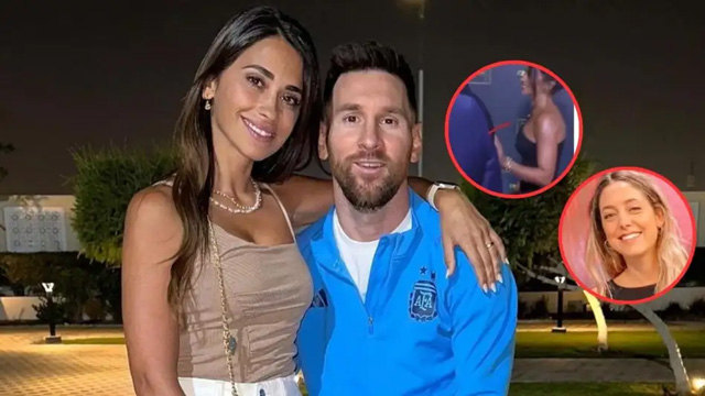 There was a stir about Messi's wife's 'marking her territory'