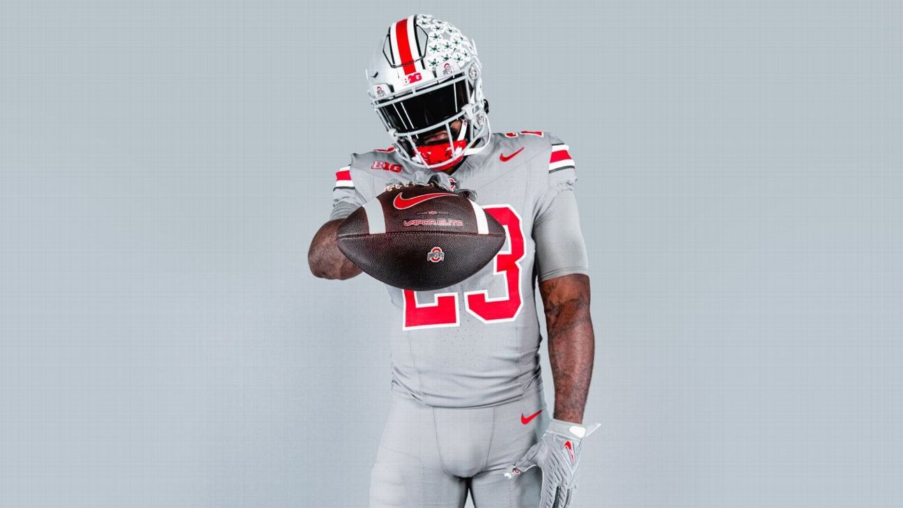 LOOK: Ohio State Buckeyes Unveil Sharp All-Gray Uniforms for Clash with Michigan State Spartans! 🏈🔥