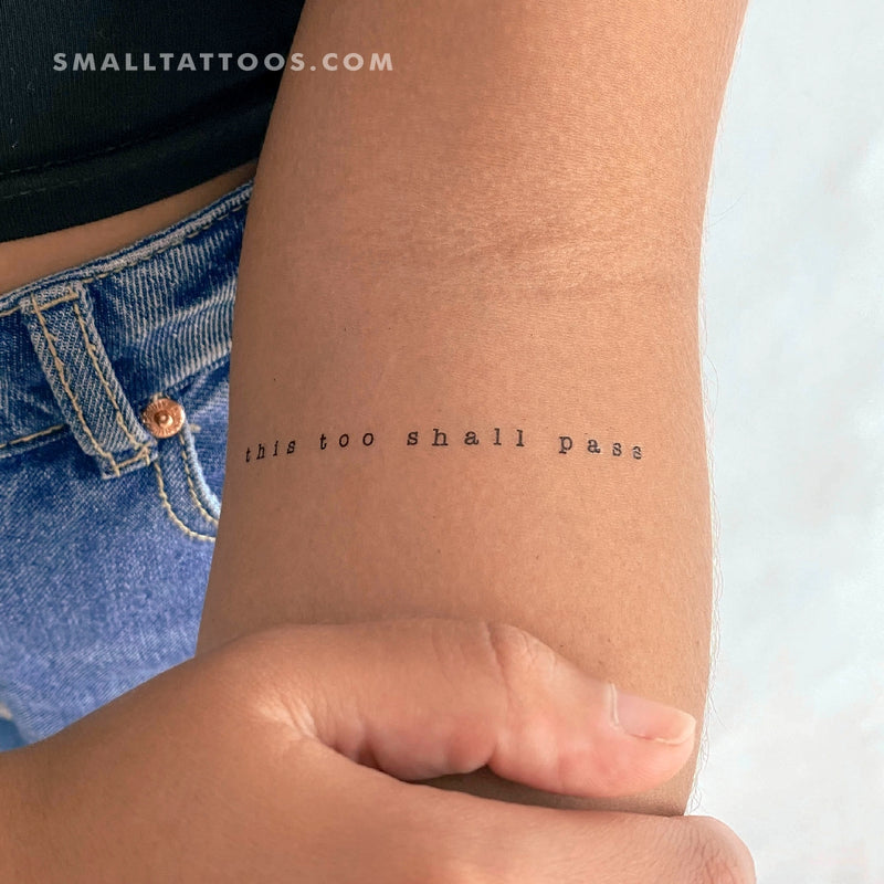 Typewriter Font This Too Shall Pass Temporary Tattoo (Set of 3) – Small  Tattoos