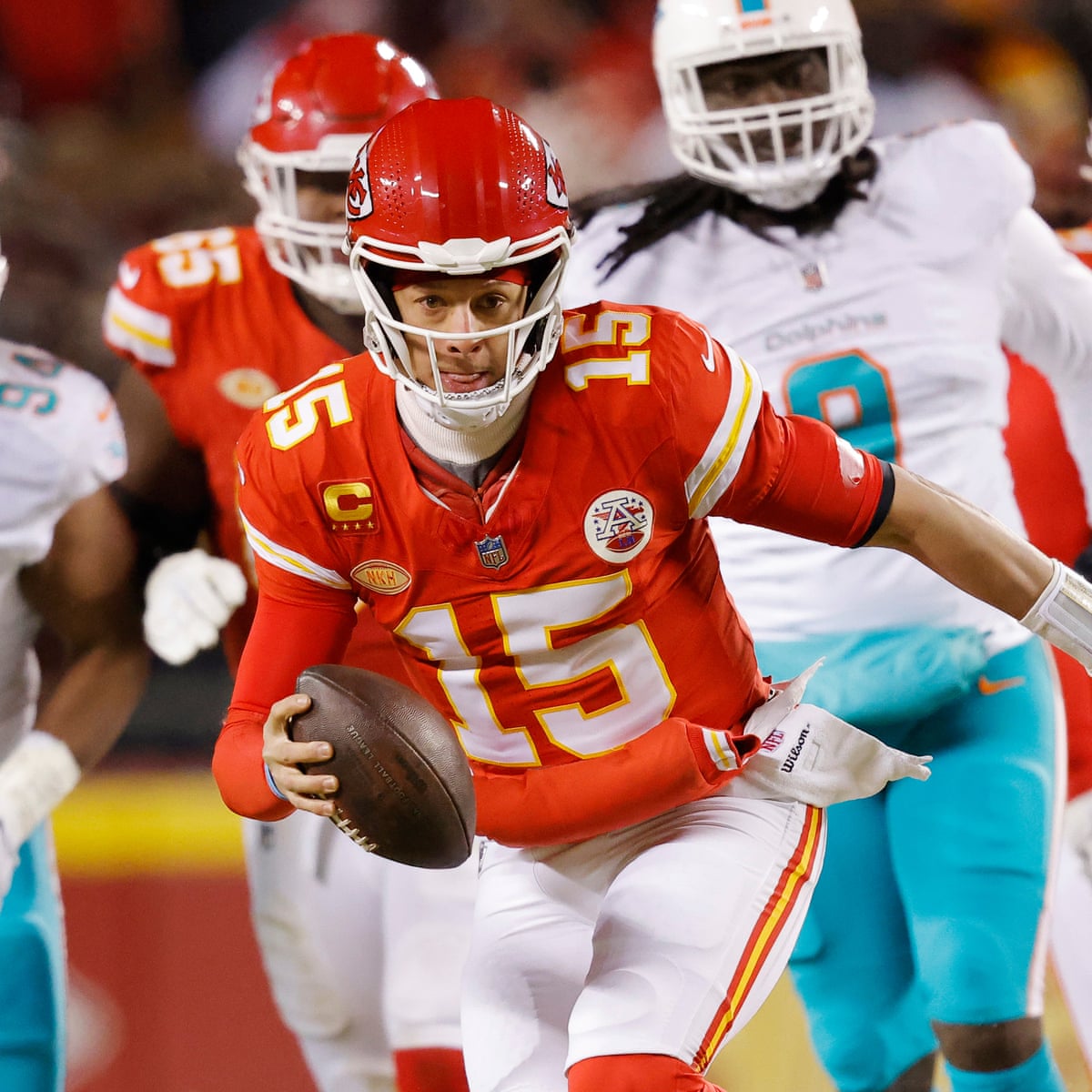 Mahomes helms KC to playoff win over Miami in near-record low temperatures  | NFL | The Guardian