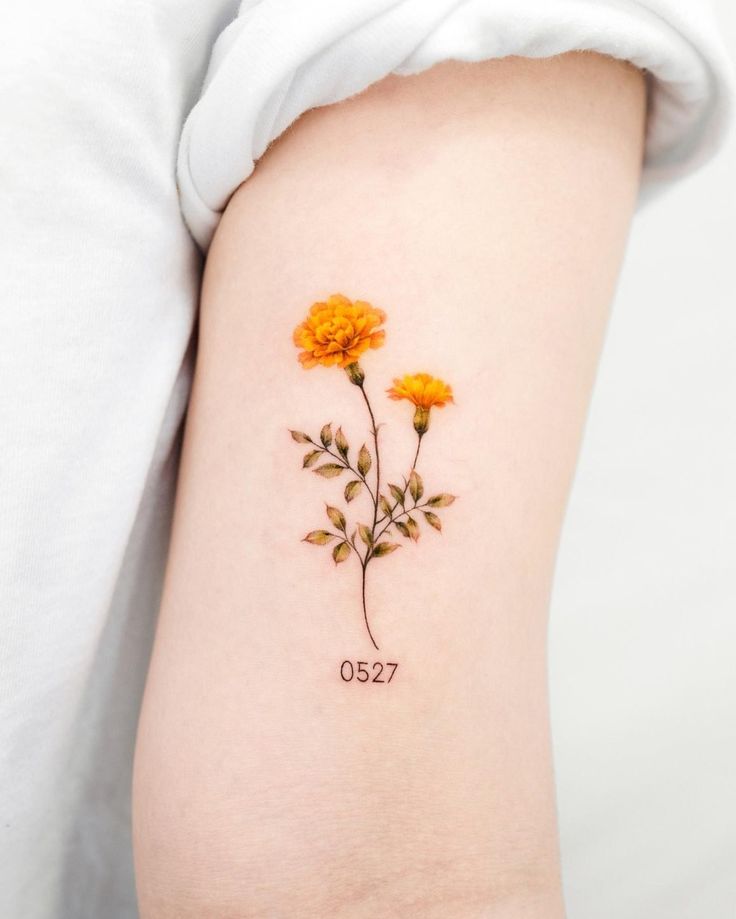 30+ October Birth Flower Tattoo Ideas: Cosmos & Marigolds - 100 Tattoos |  Flower tattoo on ankle, Birth flower tattoos, Cosmos tattoo