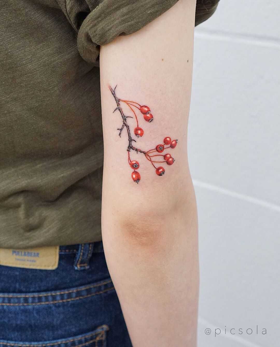 Hawthorn berries tattoo by tattooist picsola - Tattoogrid.net