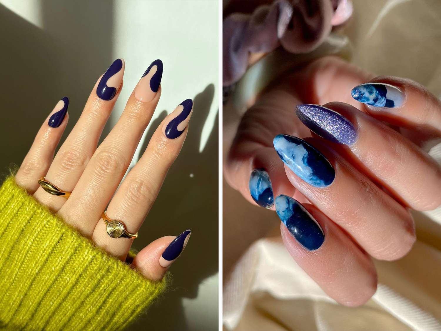 30 Navy Nail Looks Ranging From Simple to Show-Stopping