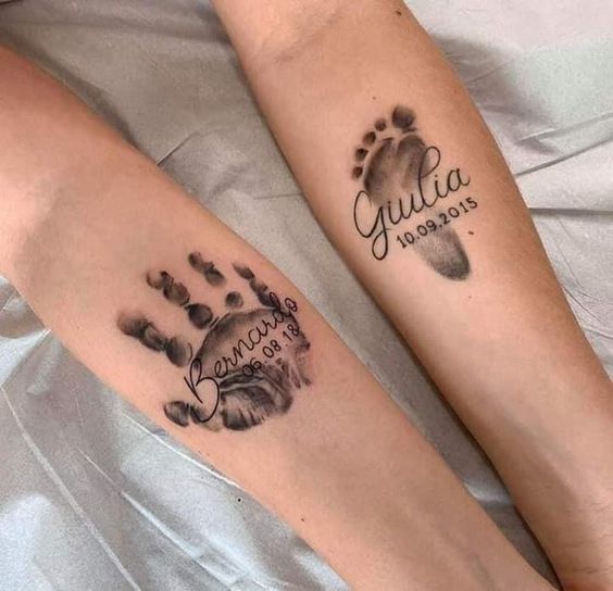 Models of tattoos commemorating the name and date of birth of your newly arrived baby! – Brnnews