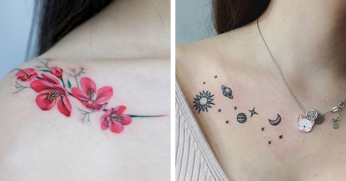 20+ Creative Collar Bone Tattoos with Statement-Making Style That's Above  the Rest | Bone tattoos, Collar bone tattoo, Tattoos for women