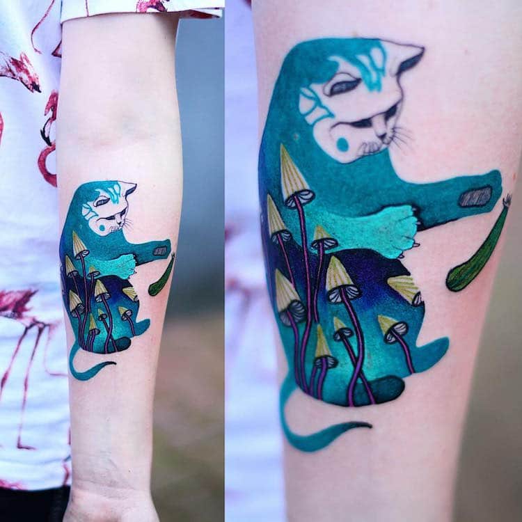 Colorful Animal Tattoos Watercolor Tattoos Illustrative Tattoos Joanna Swirska