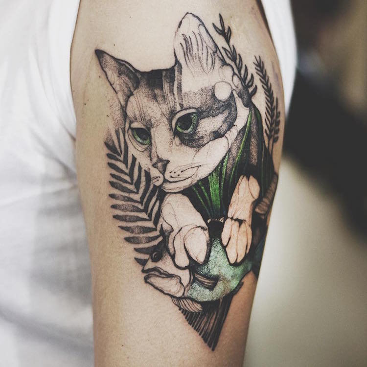 Colorful Tattoo Animal Tattoos Watercolor Tattoos Illustrative Tattoos Joanna Swirska