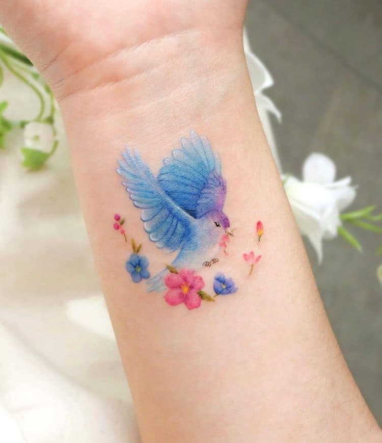 Delicate Watercolor Tattoos by Eunyu