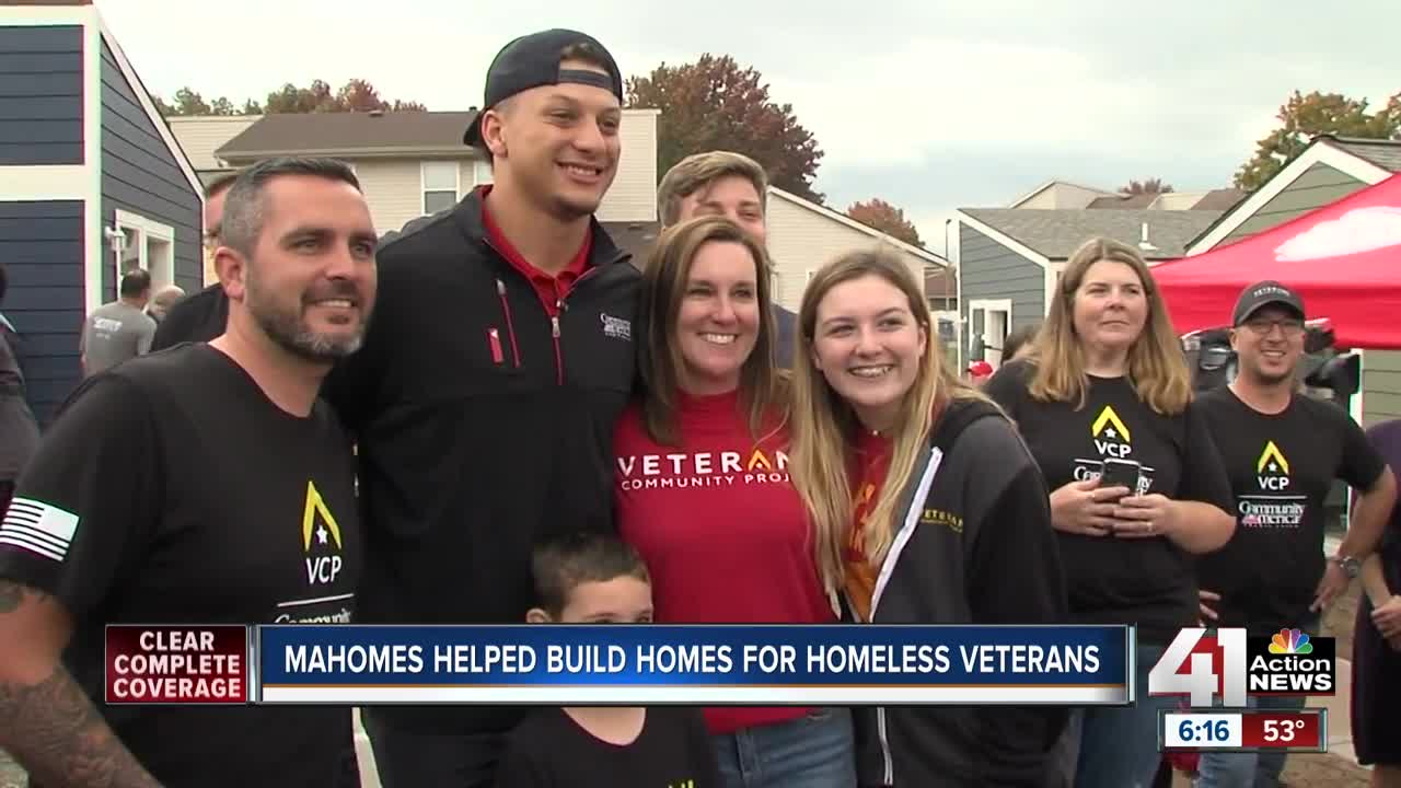 Patrick Mahomes helps build homes for veterans
