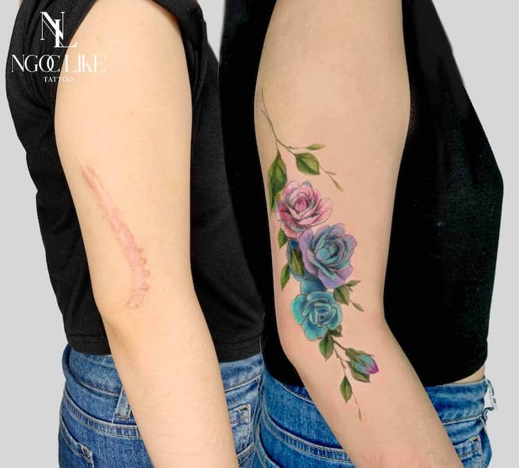 Scar Cover Up Tattoos by Ngoc Like Tattoo