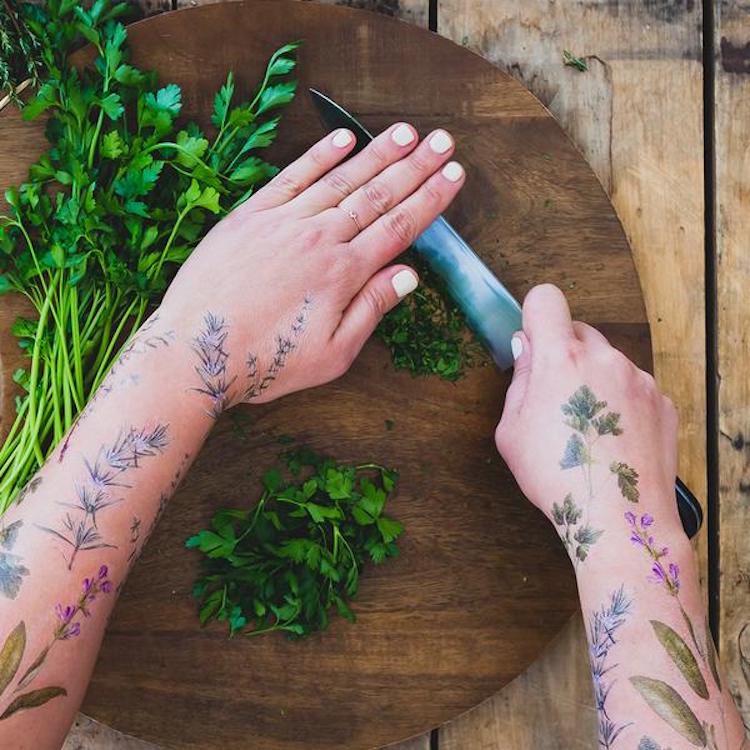 herb-scented temporary tattoos vincent jeannerot tattly herb tattoos scented tattoos